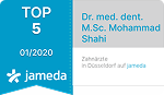 Jameda Top-5-Siegel 01/2020 für Dr. Mohammad Shahi, Zahnärzte in Düsseldorf